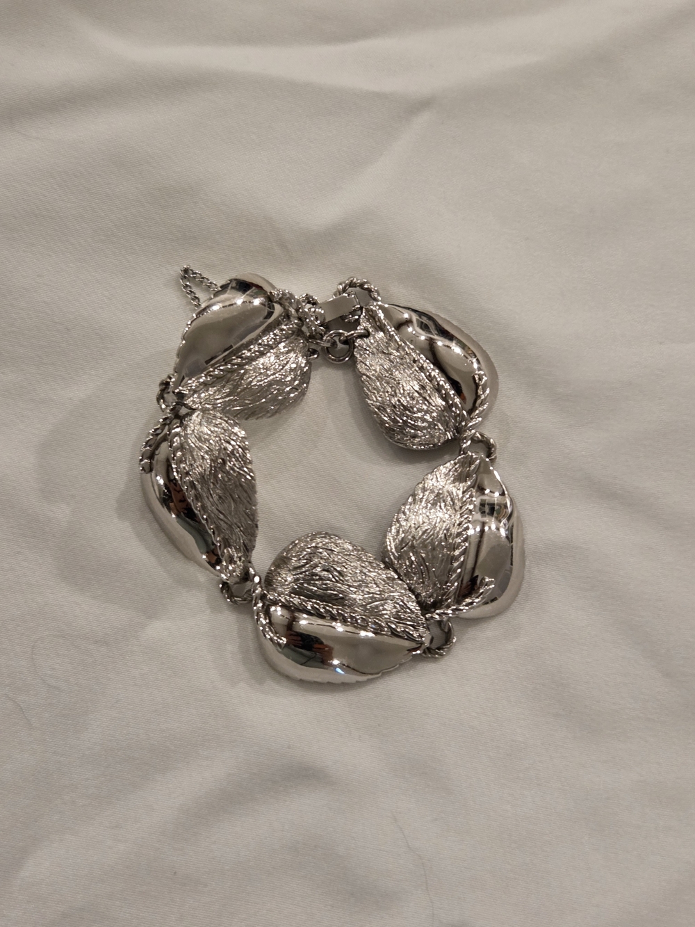 Monet Silver-Tone Textured Link Bracelet